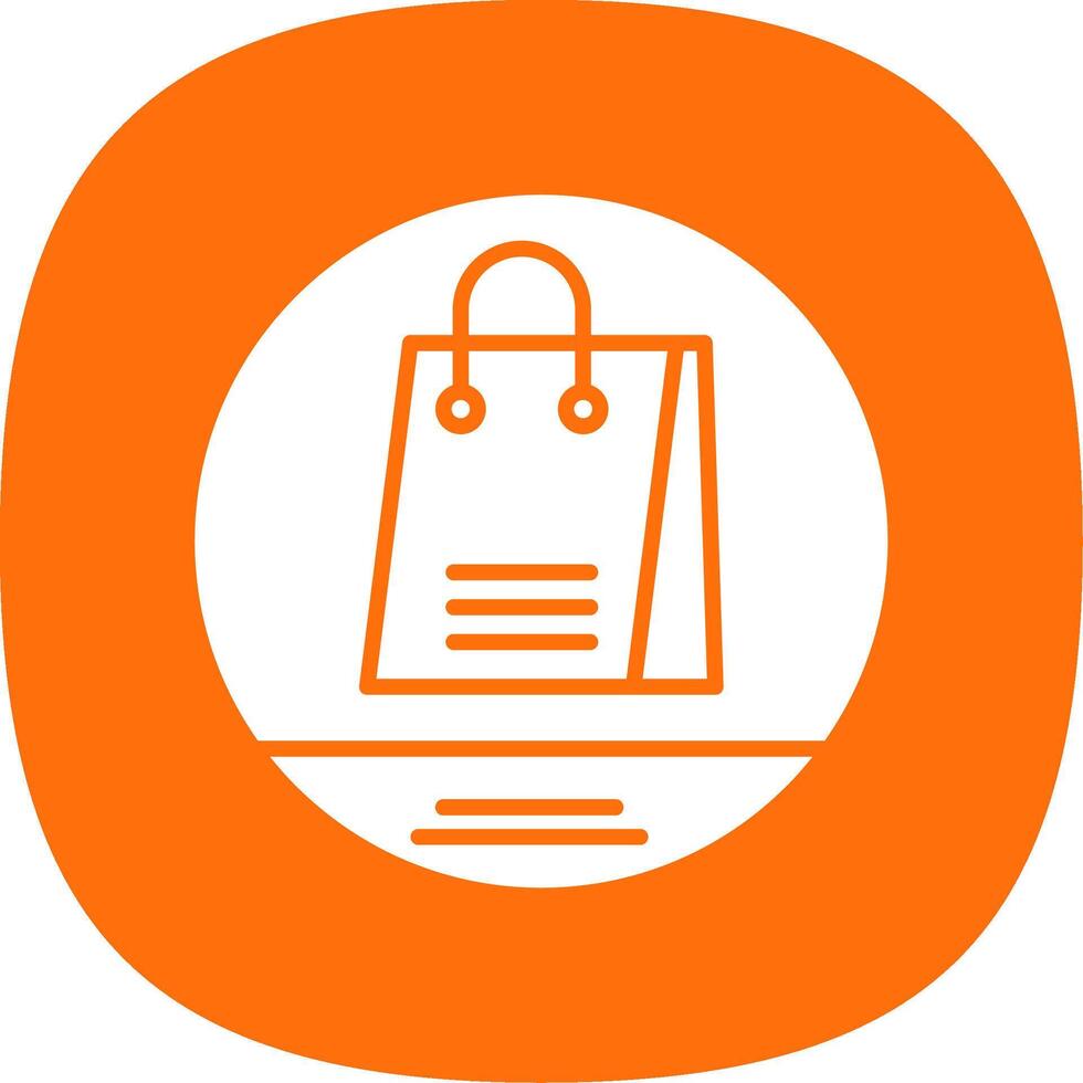 Shopping Bag Glyph Curve Icon Design vector