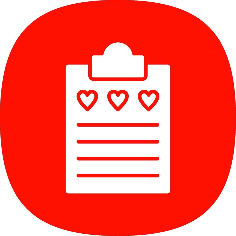 Wish List Glyph Curve Icon Design vector