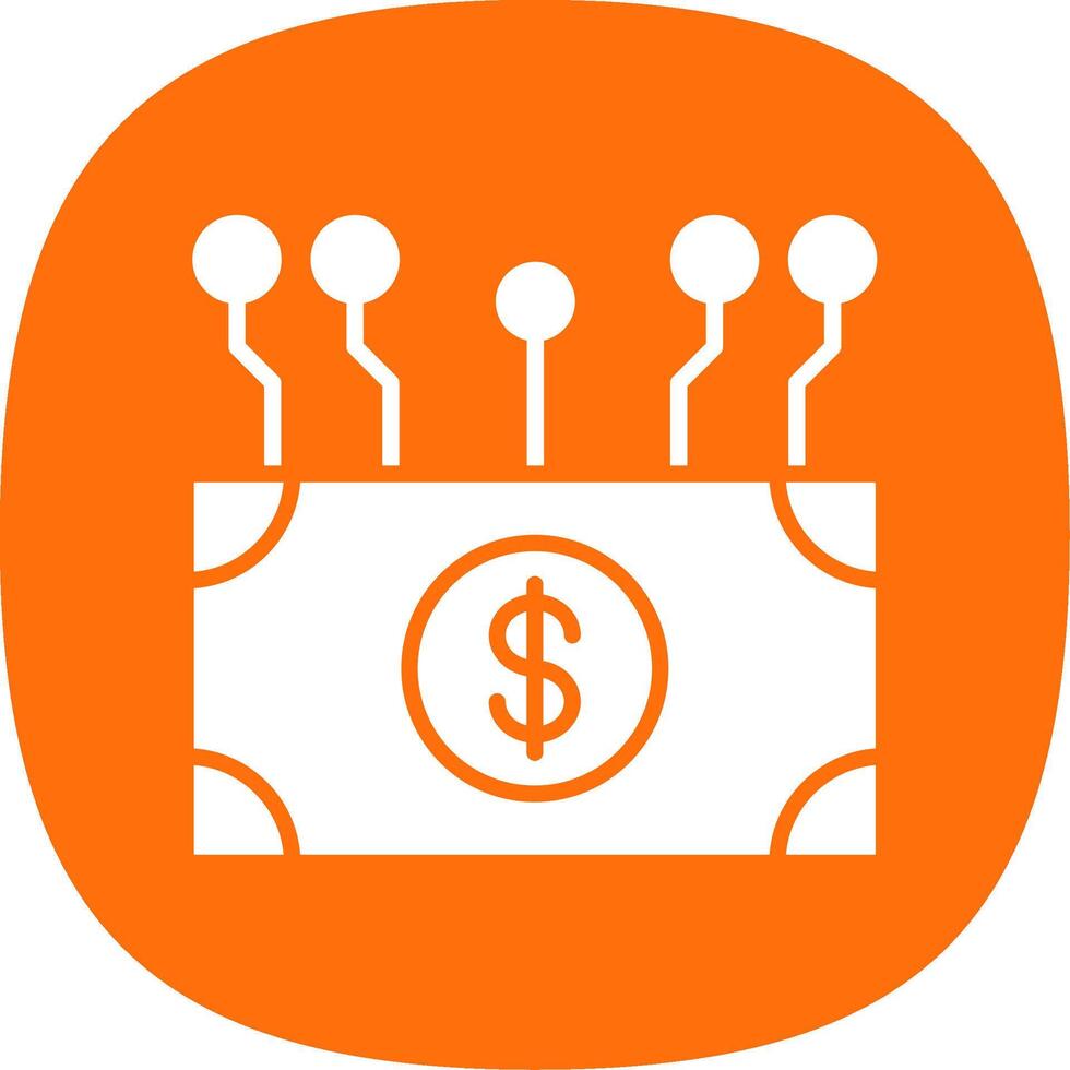 Electronic Money Glyph Curve Icon Design vector