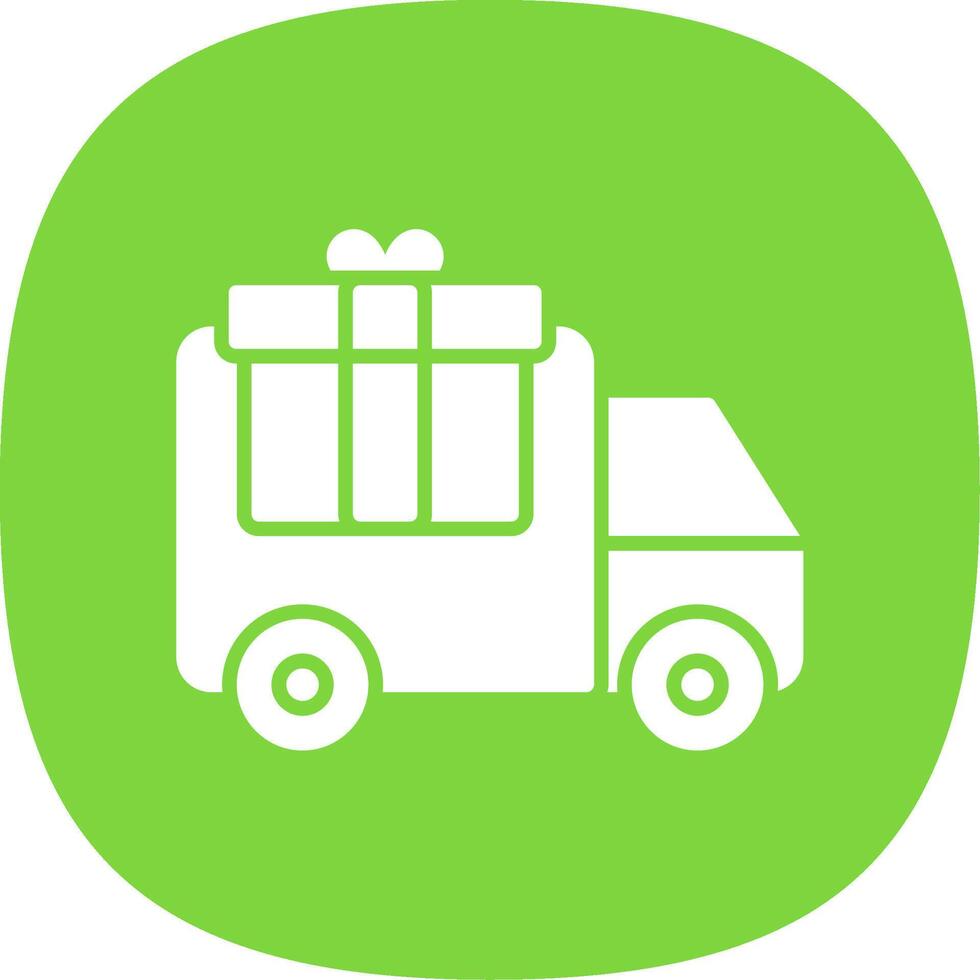 Delivery Truck Glyph Curve Icon Design vector