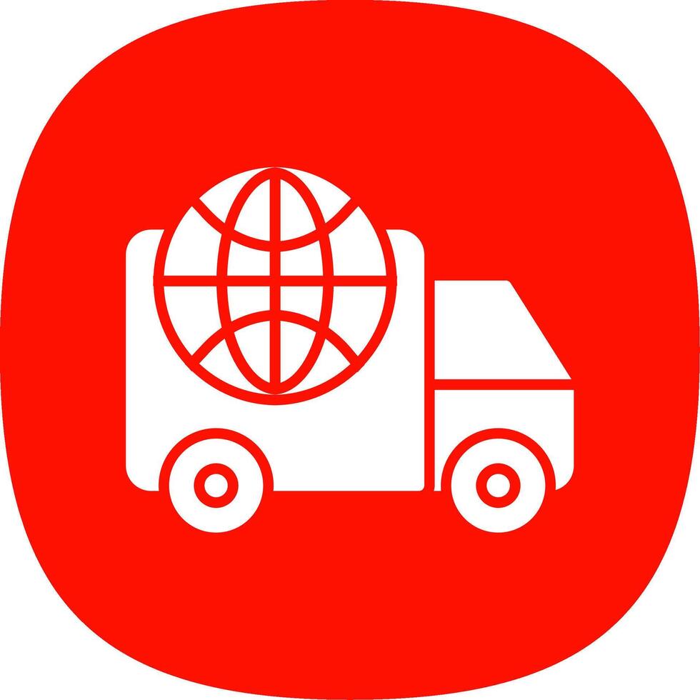 Worldwide Delivery Glyph Curve Icon Design vector