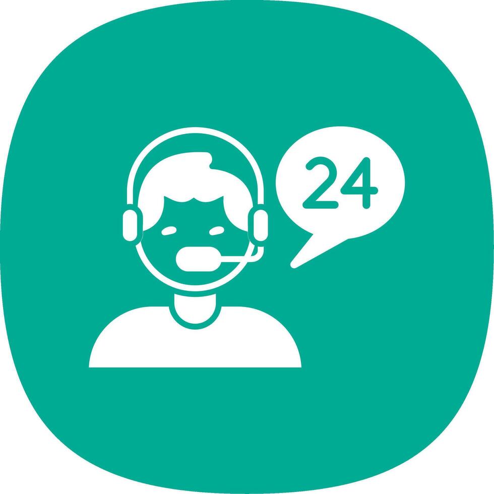 Customer Care Glyph Curve Icon Design vector