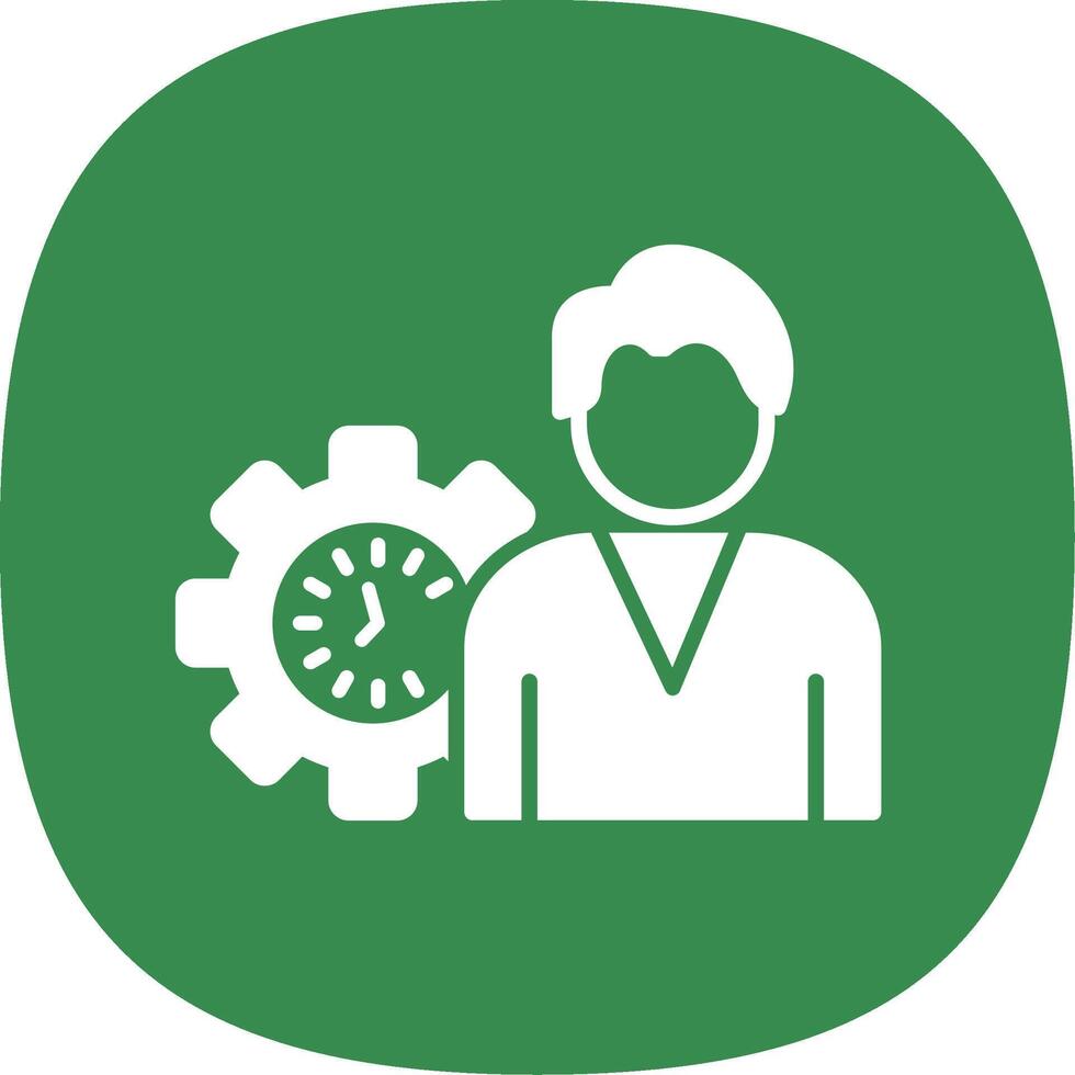 Working Hours Glyph Curve Icon Design vector