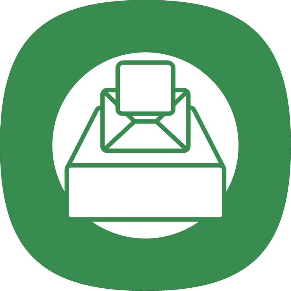 Project Inbox Glyph Curve Icon Design vector