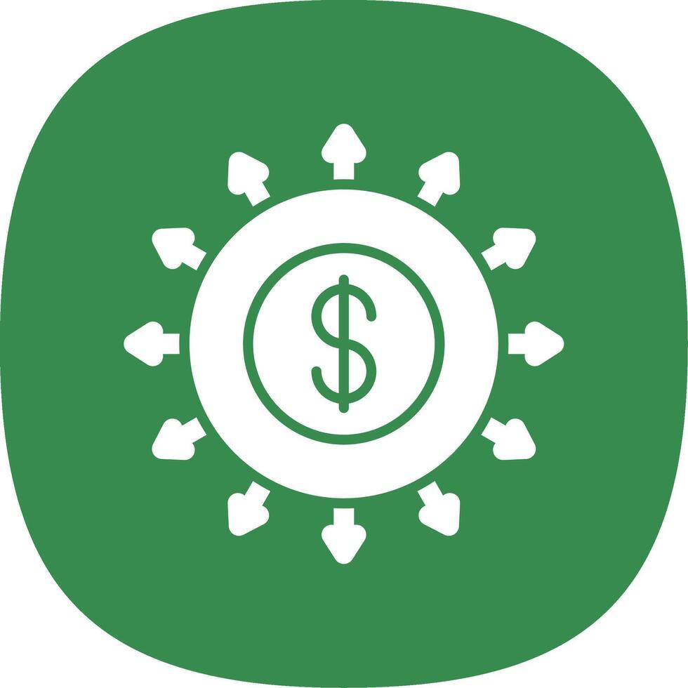 Budget Spending Glyph Curve Icon Design vector