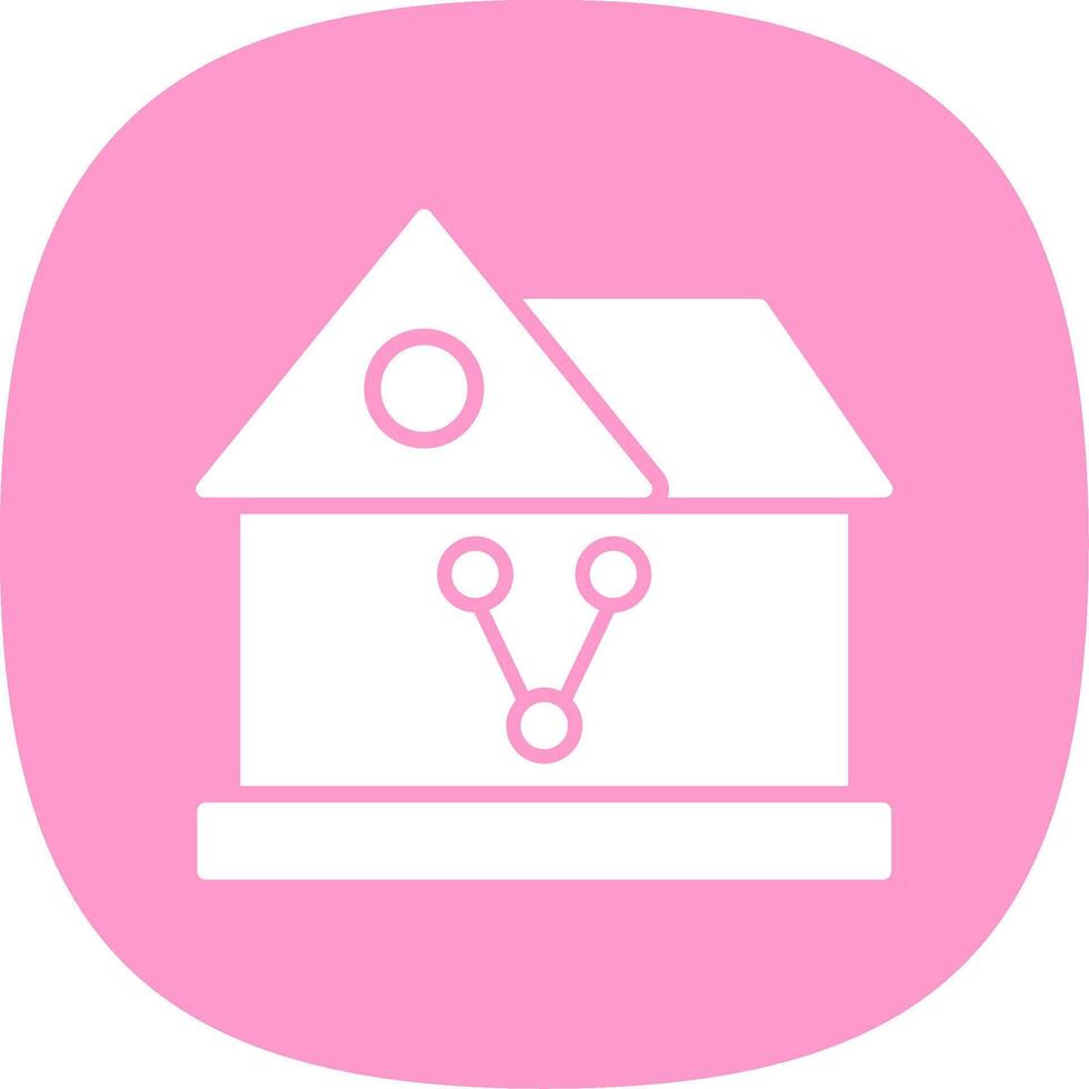 Sharing House Glyph Curve Icon Design vector