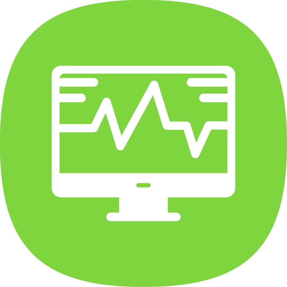 System Monitoring Glyph Curve Icon Design vector