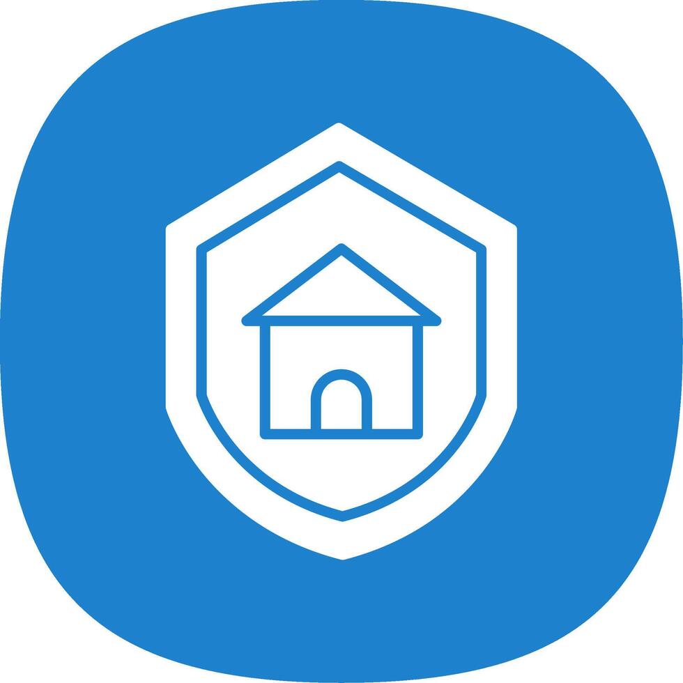 Home Protection Glyph Curve Icon Design vector