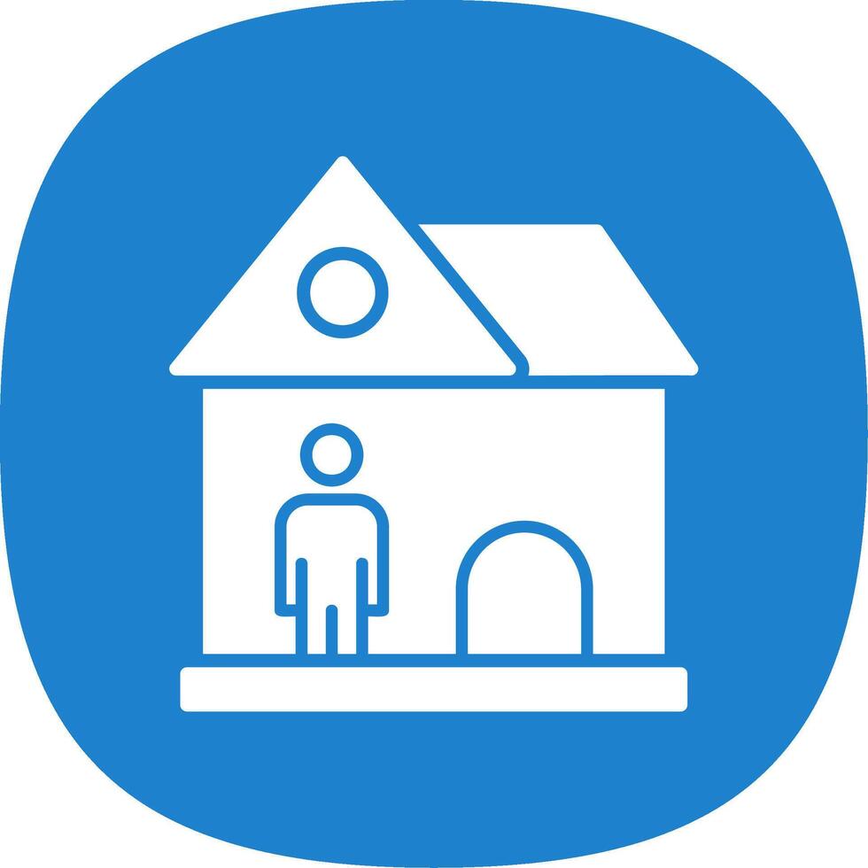 Landlord Glyph Curve Icon Design vector