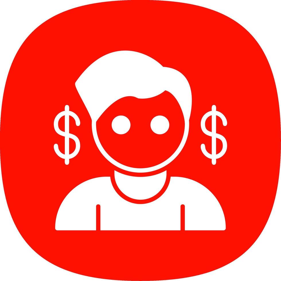 Agent Glyph Curve Icon Design vector