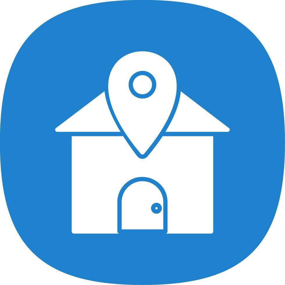 Home Location Glyph Curve Icon Design vector