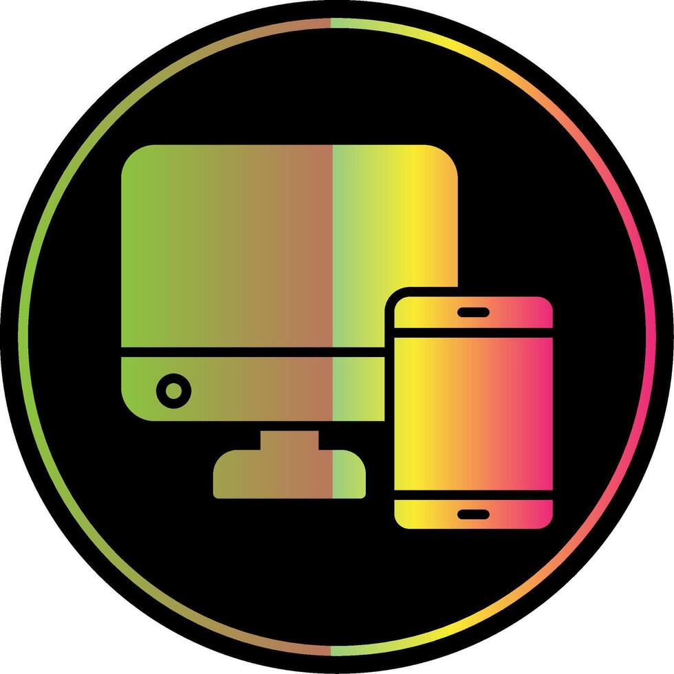 Adaptive web development Glyph Due Color Icon Design vector