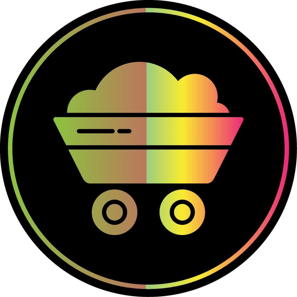 Coal Mining Glyph Due Color Icon Design vector
