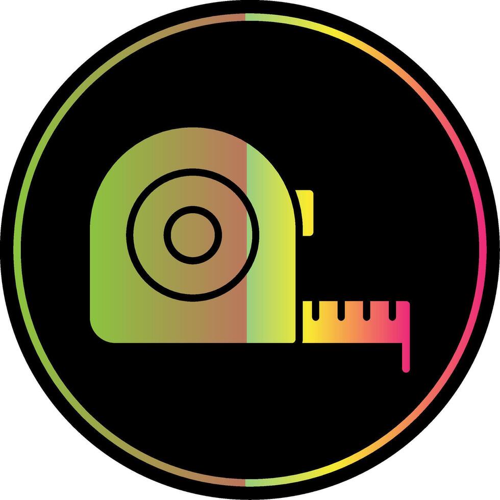 Measure Tape Glyph Due Color Icon Design vector