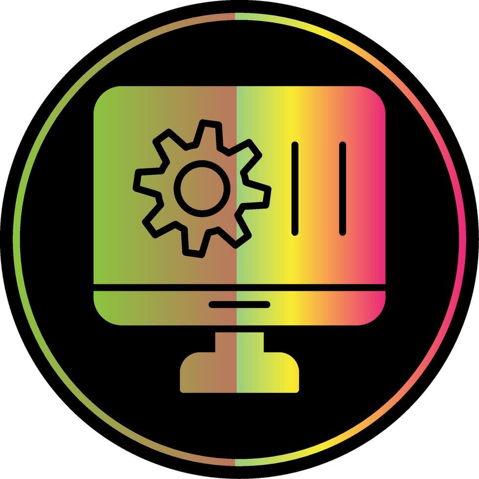 Settings Glyph Due Color Icon Design vector