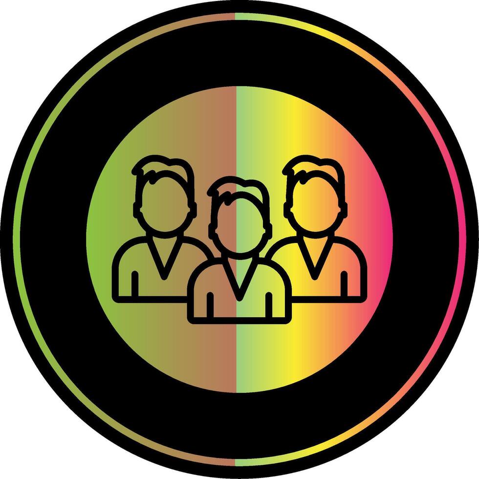 Team Glyph Due Color Icon Design vector