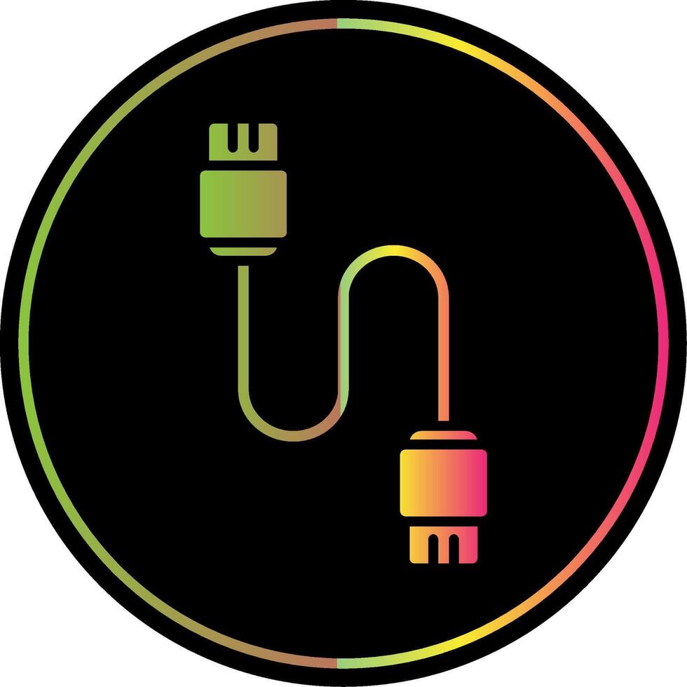 Database Cable Glyph Due Color Icon Design vector