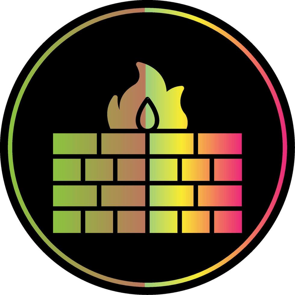 Firewall Glyph Due Color Icon Design vector