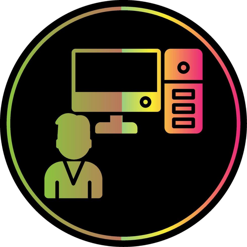 System Worker Glyph Due Color Icon Design vector