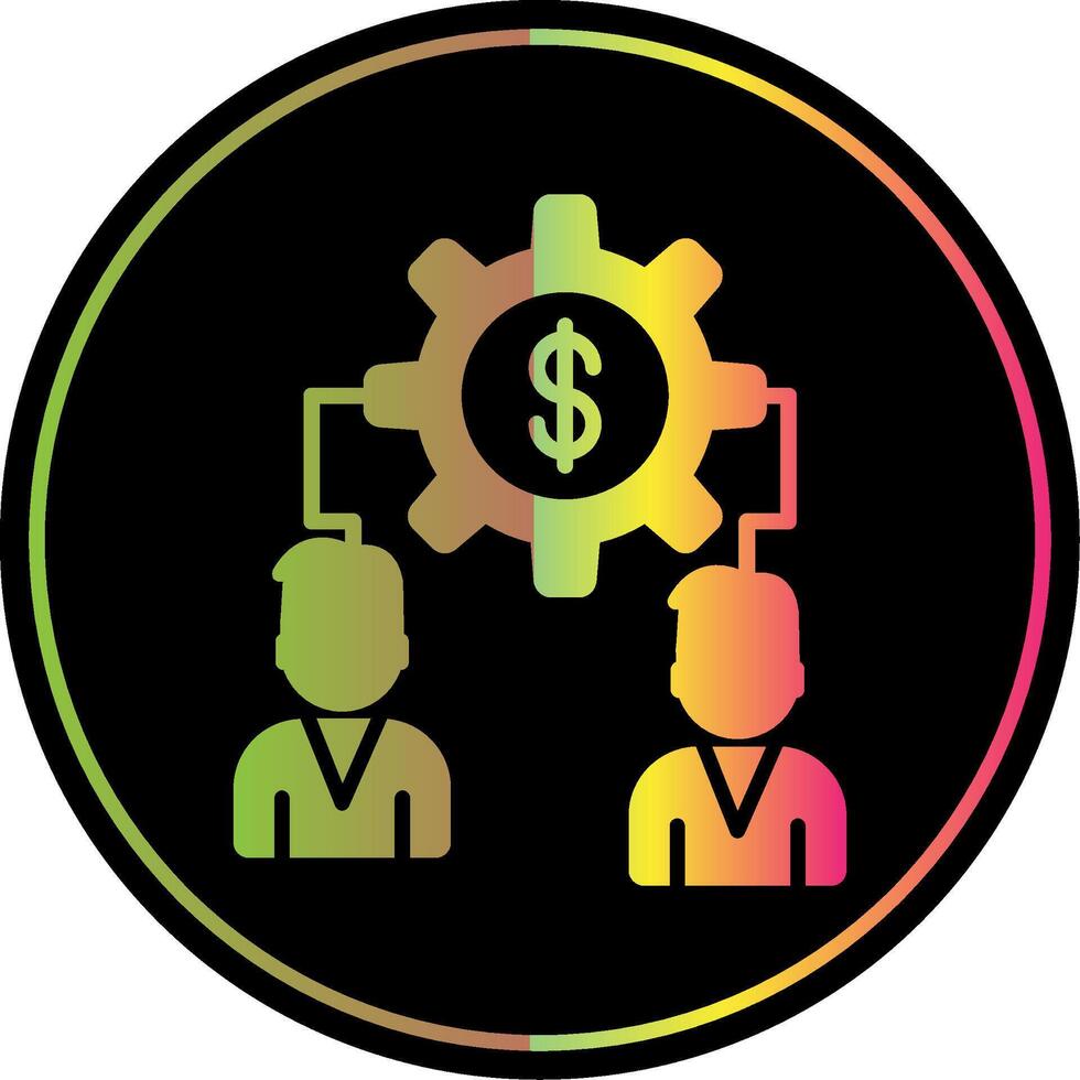Money Team Connect Glyph Due Color Icon Design vector
