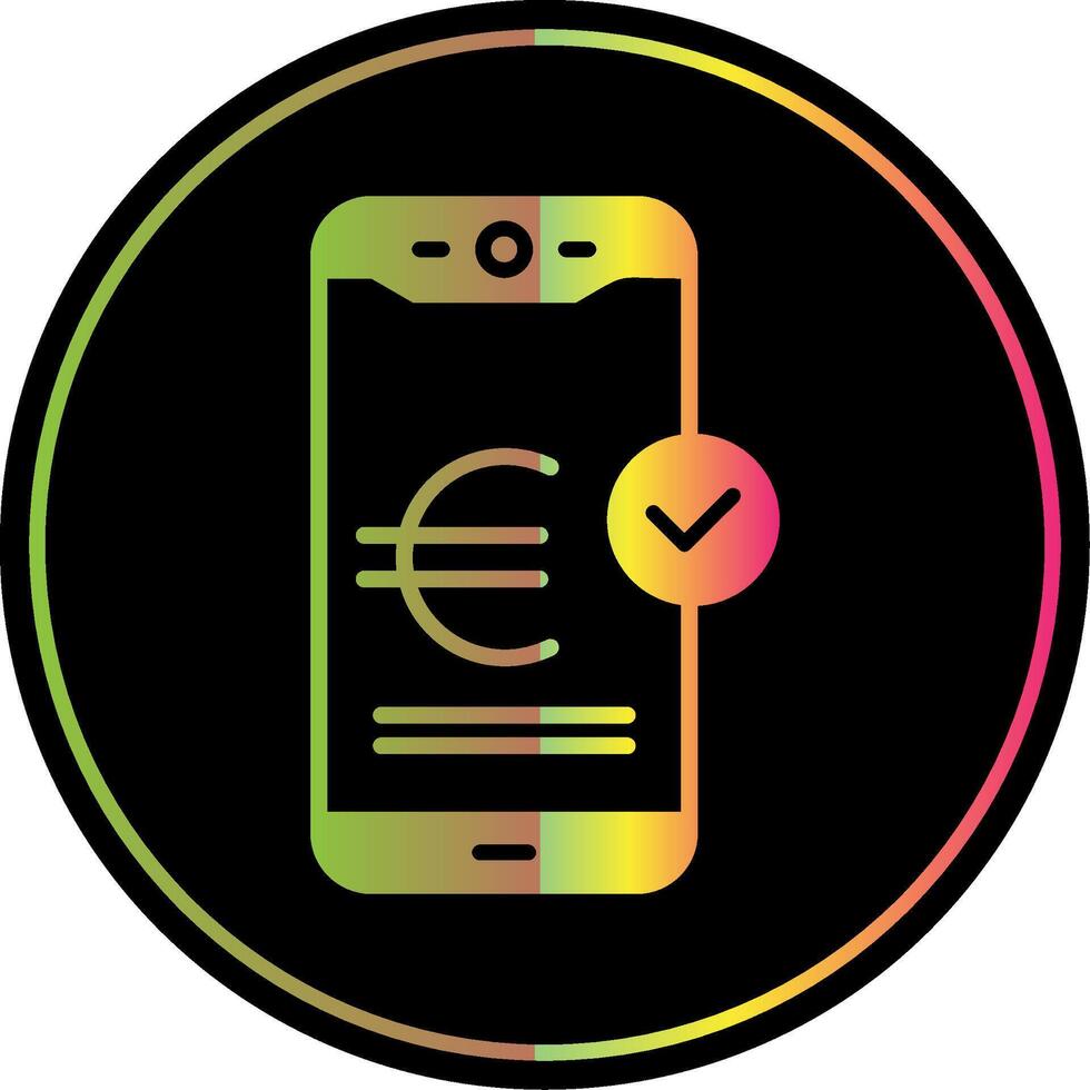 Euro Pay Glyph Due Color Icon Design vector
