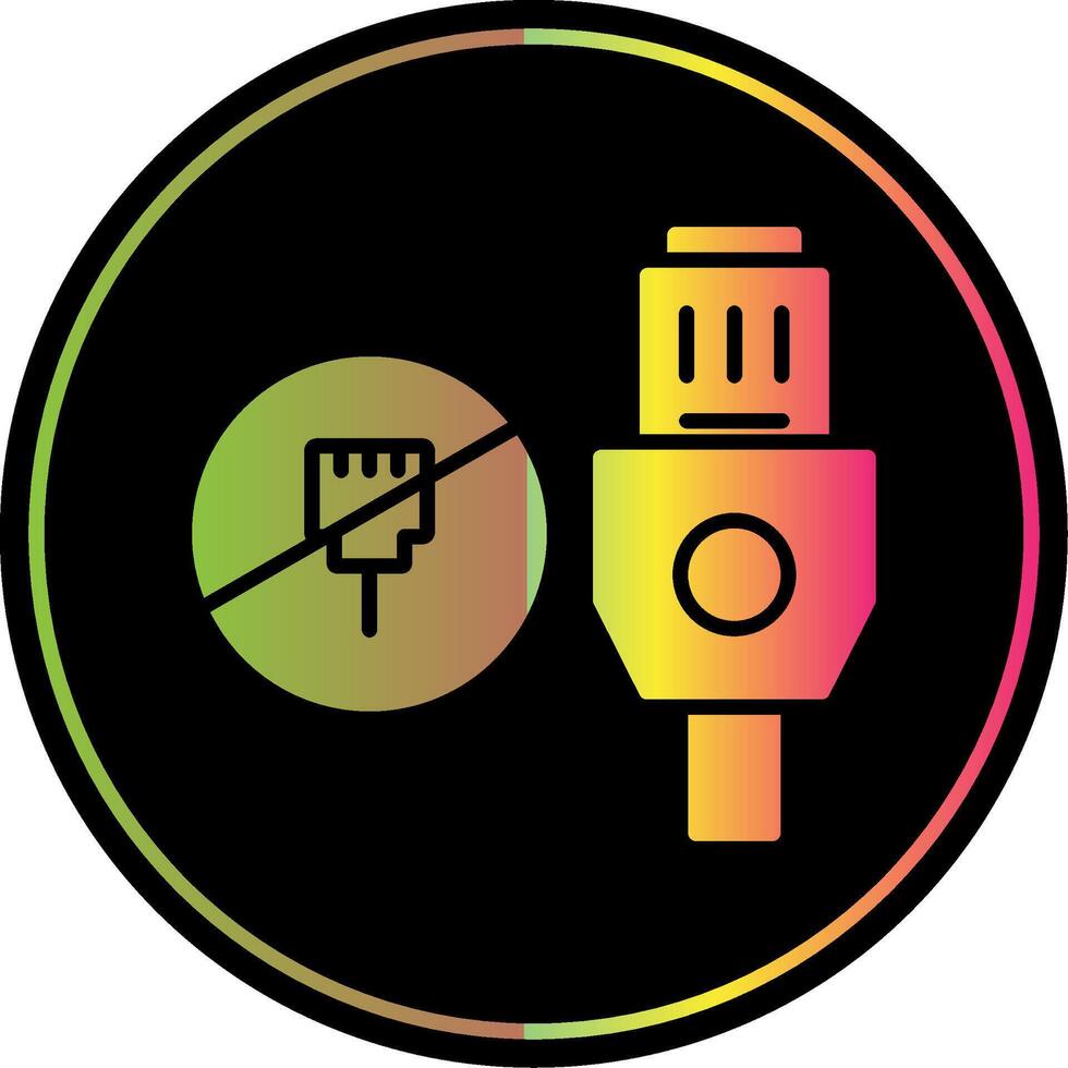 Lan Unplugged Glyph Due Color Icon Design vector