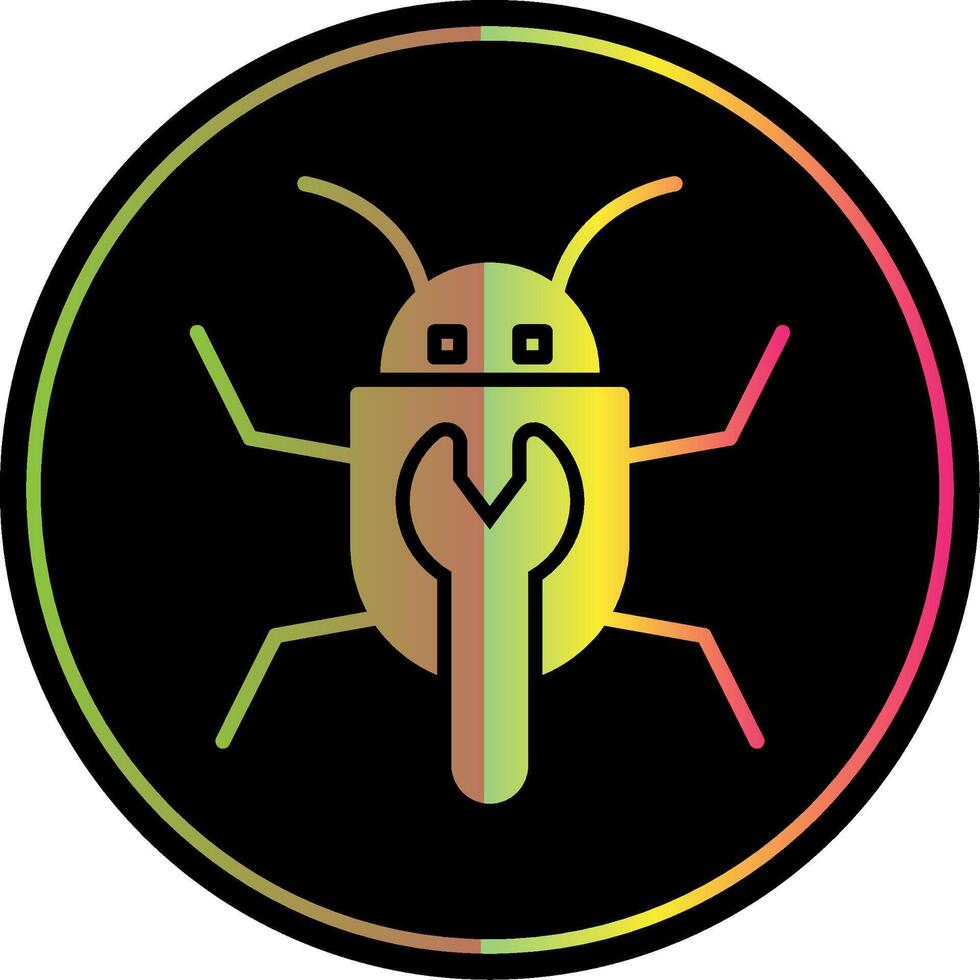 Bug Fixing Glyph Due Color Icon Design vector