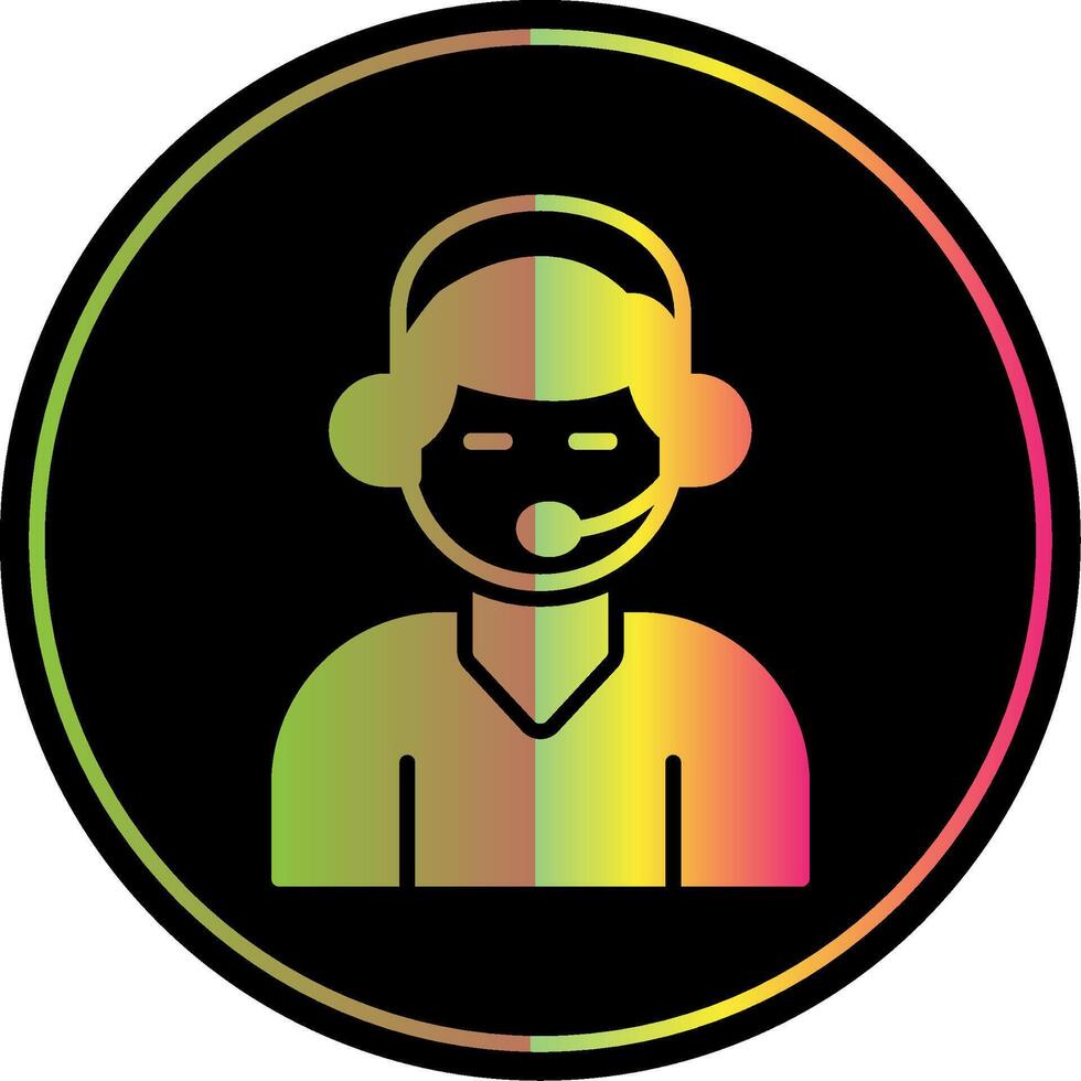 Customer Support Glyph Due Color Icon Design vector