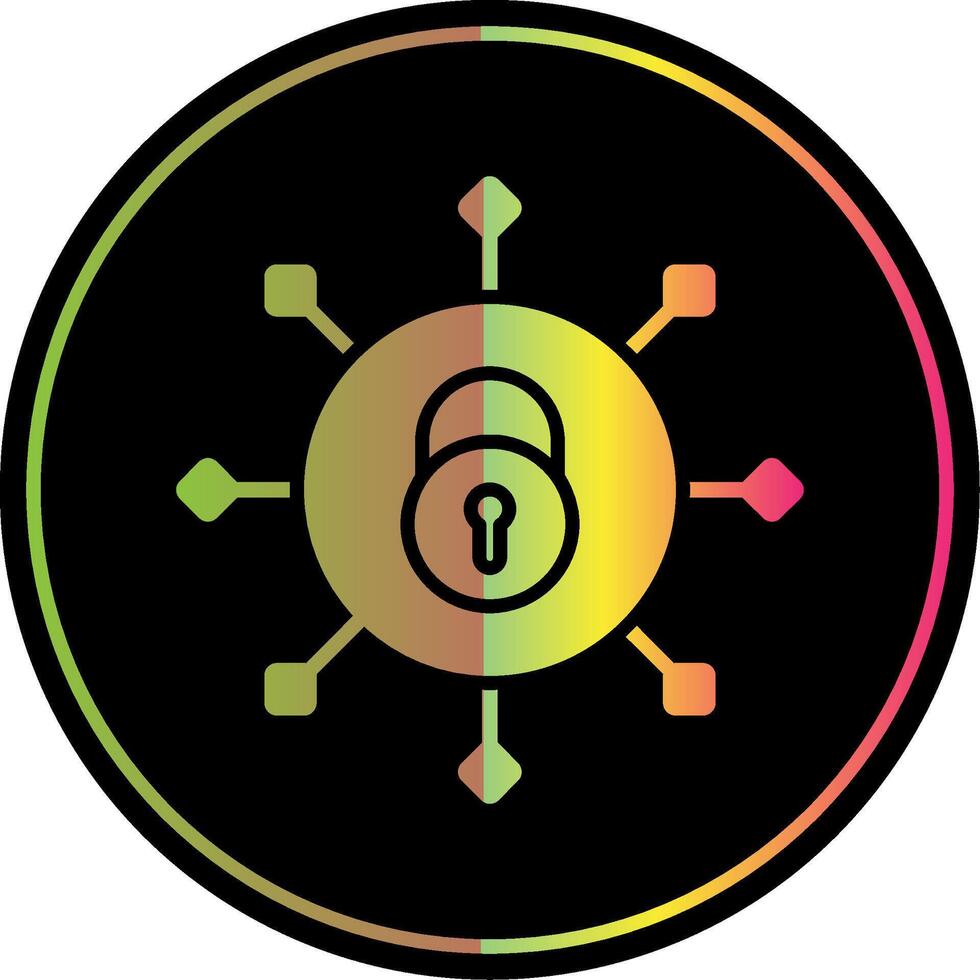 Security Connect Glyph Due Color Icon Design vector