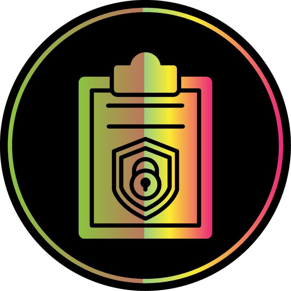 Security Report Glyph Due Color Icon Design vector