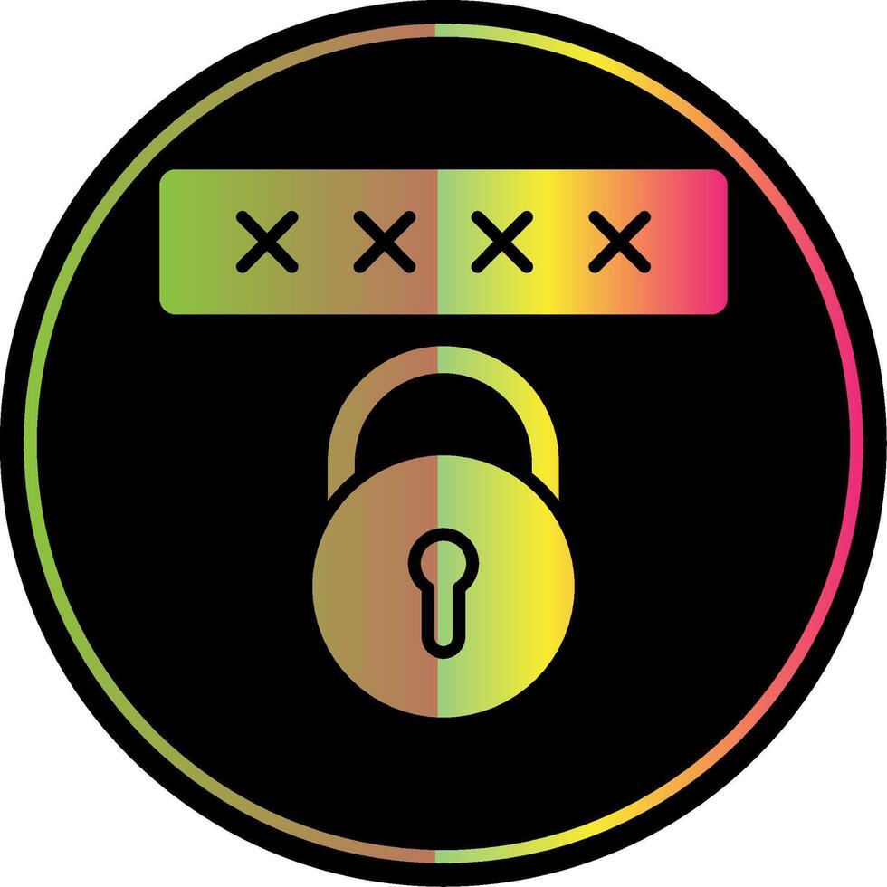 Security Code Glyph Due Color Icon Design vector