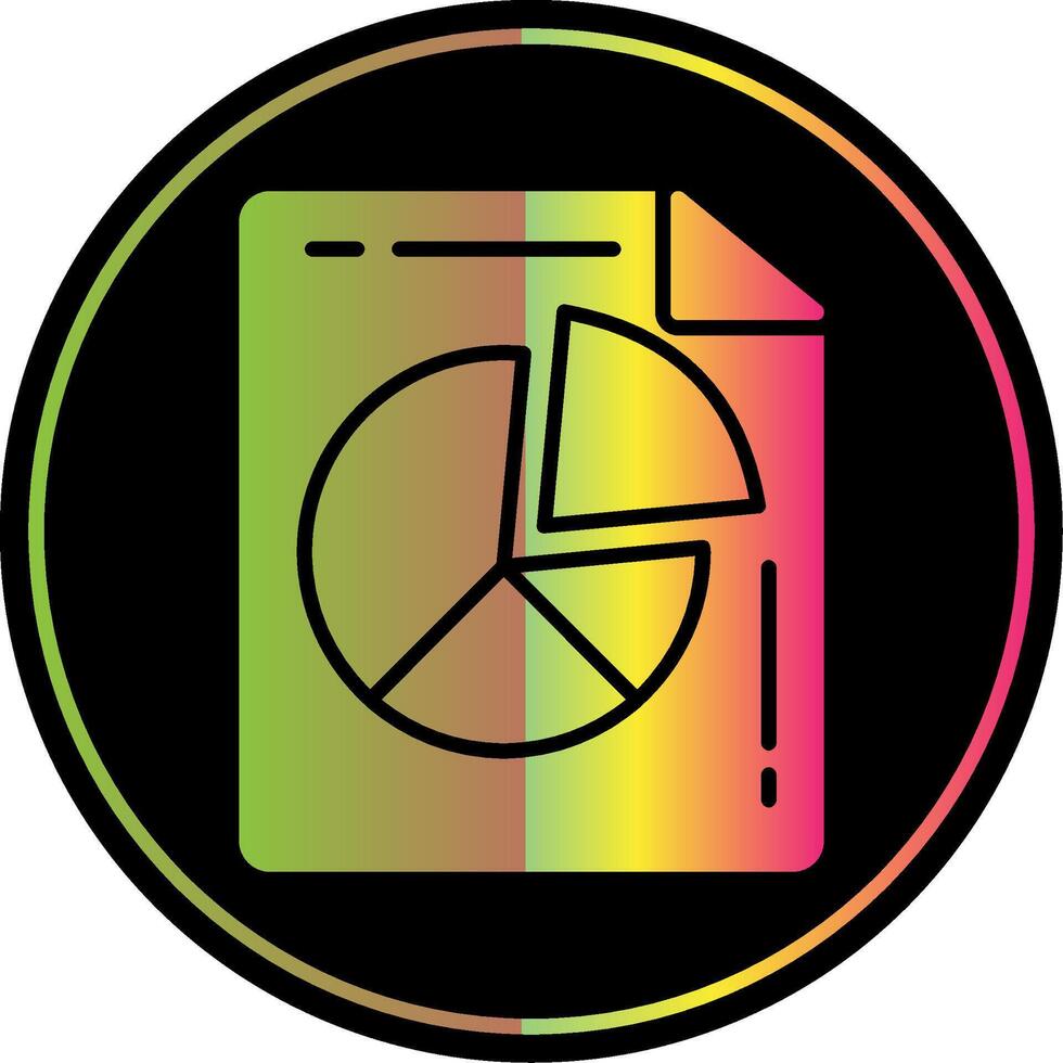 Pie Chart Glyph Due Color Icon Design vector