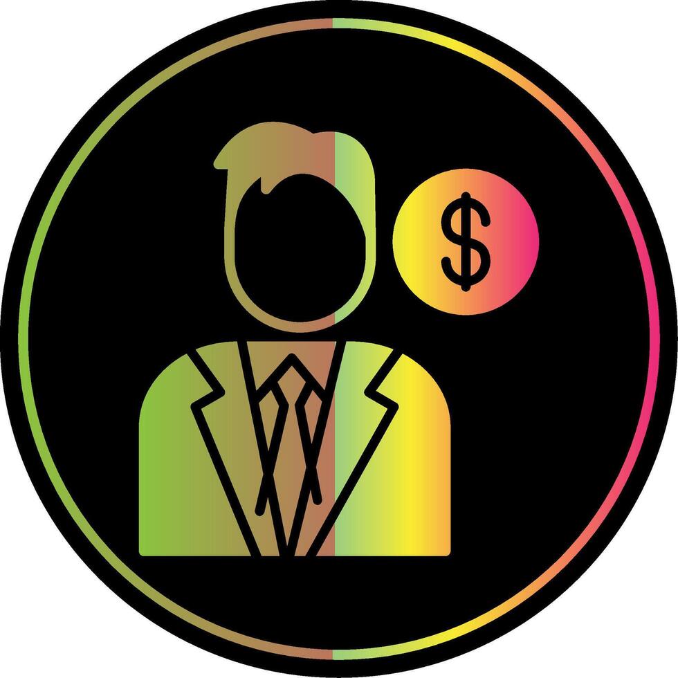 Marketer Glyph Due Color Icon Design vector