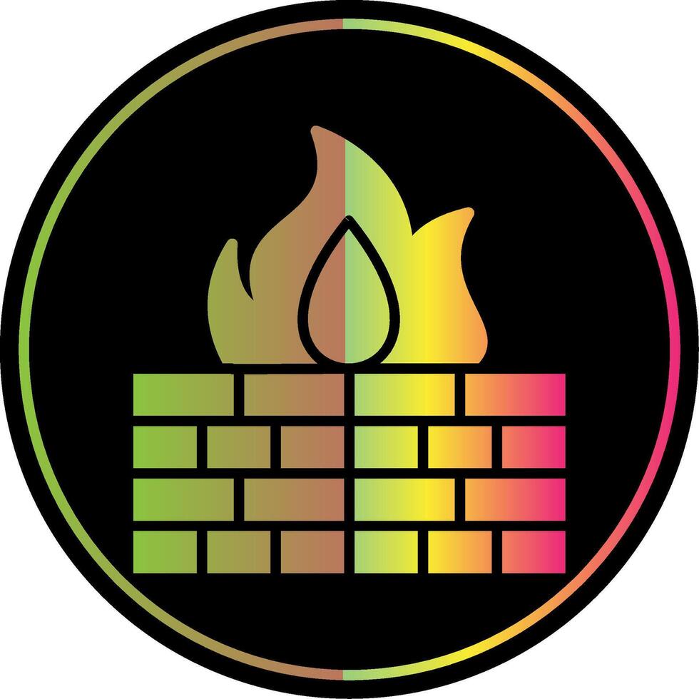 Firewall Glyph Due Color Icon Design vector