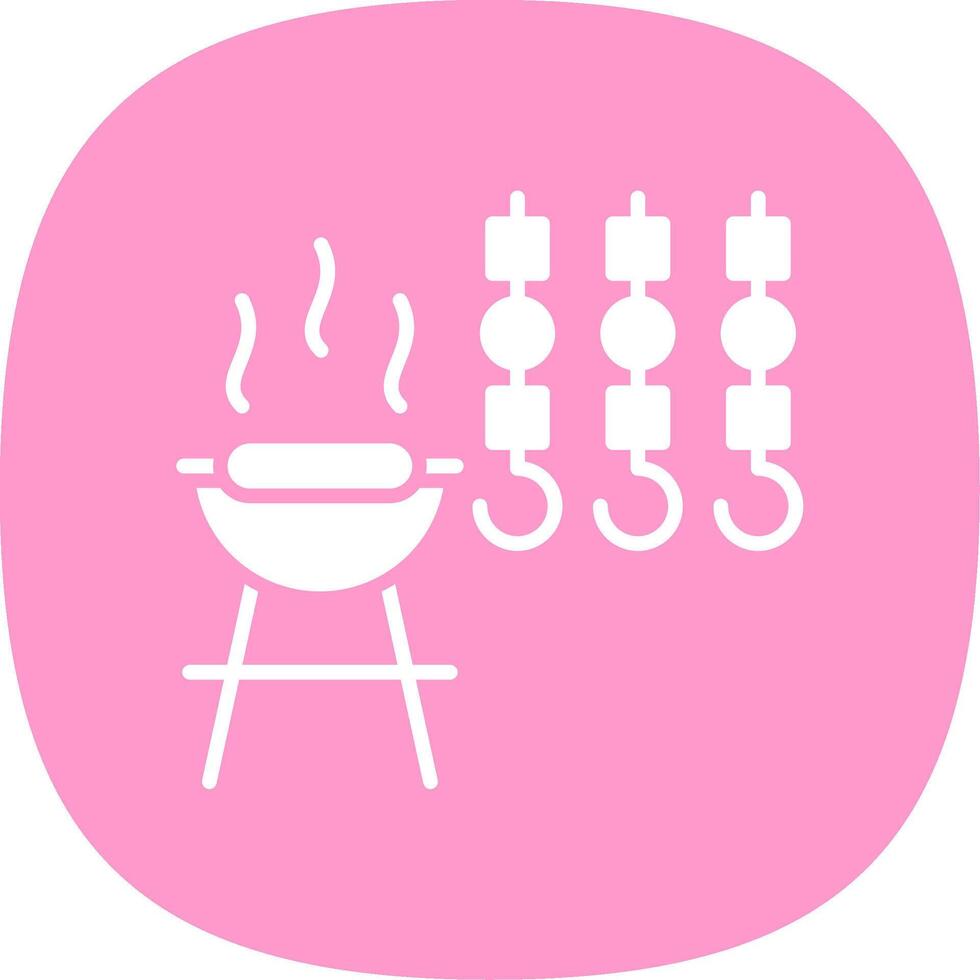 Bbq Glyph Curve Icon Design vector