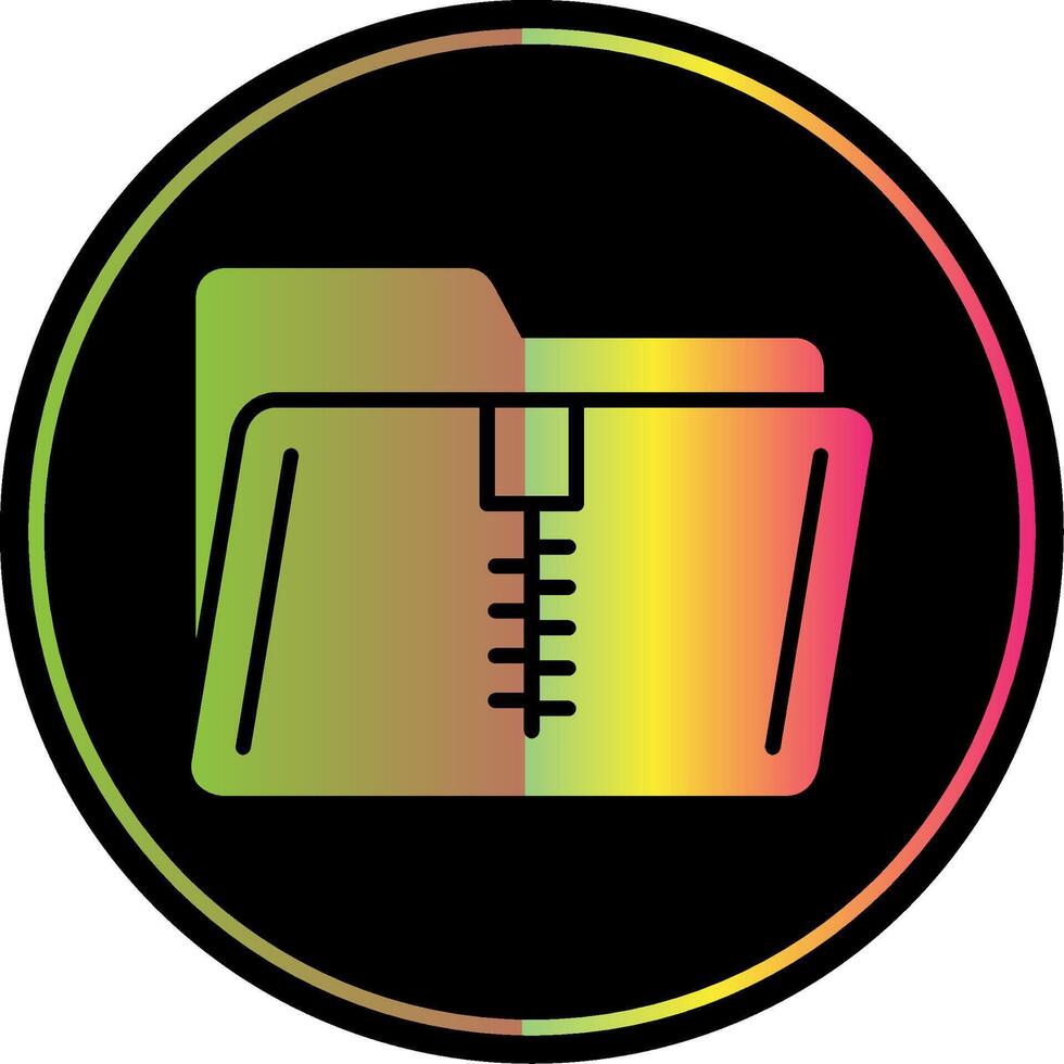 Zip Folder Glyph Due Color Icon Design vector