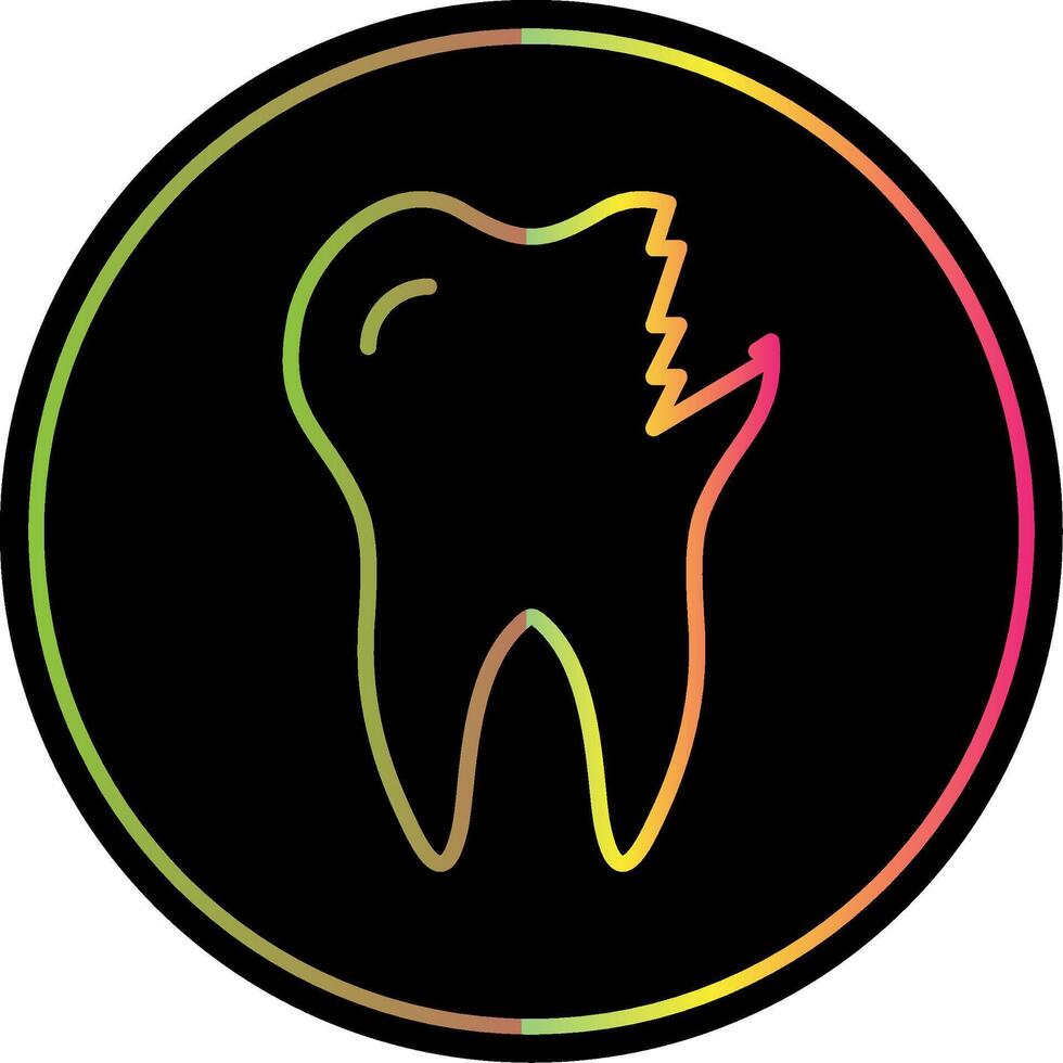 Broken Tooth Line Gradient Due Color Icon Design vector