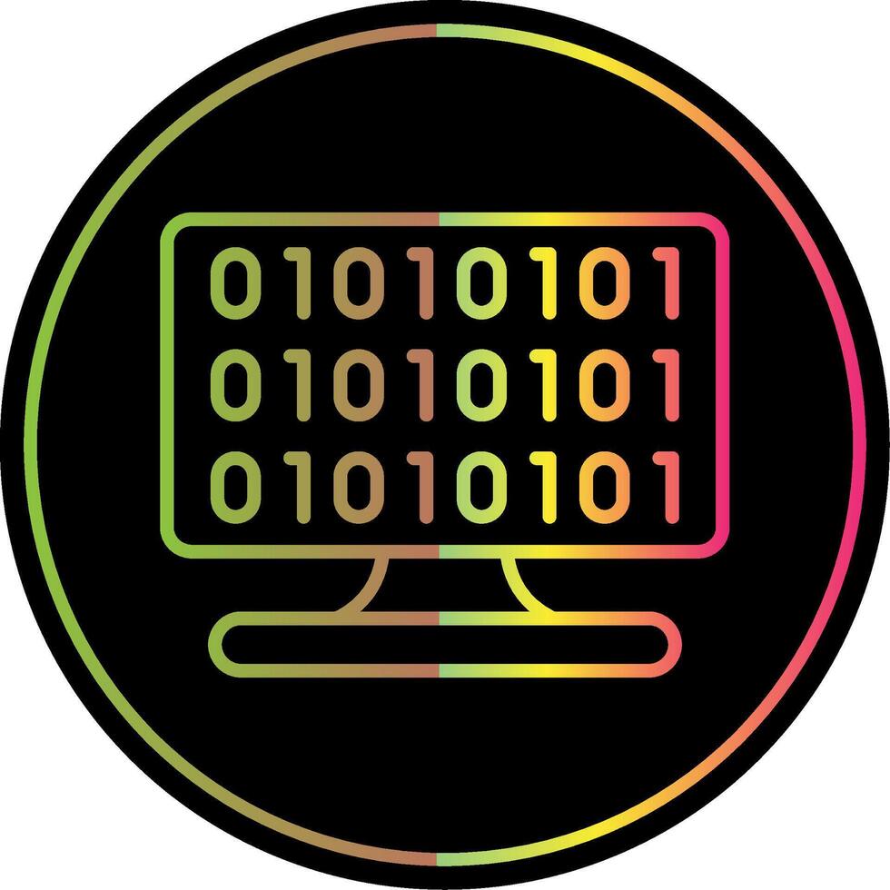 Binary Code Line Gradient Due Color Icon Design vector