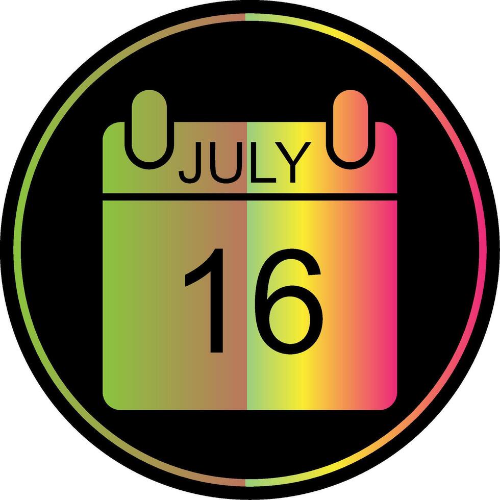 July Glyph Due Color Icon Design vector