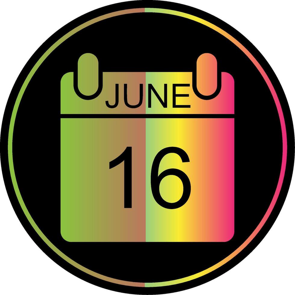 June Glyph Due Color Icon Design vector