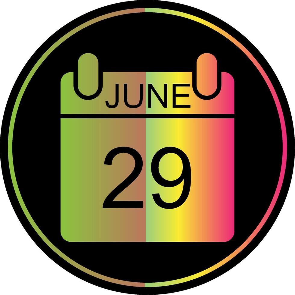 junio glifo debido color icono diseño vector