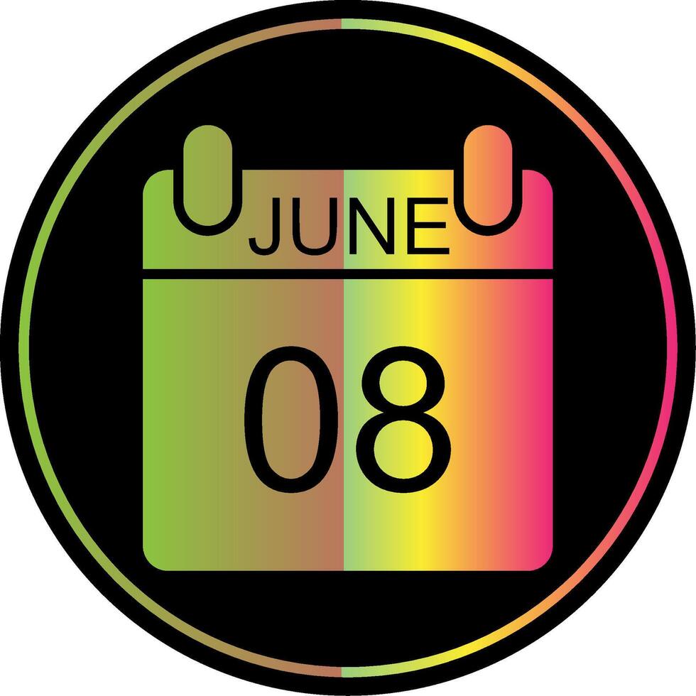 June Glyph Due Color Icon Design vector