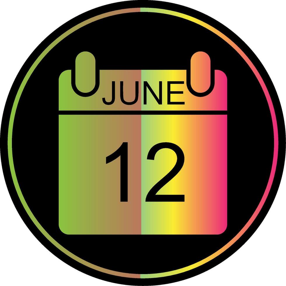 June Glyph Due Color Icon Design vector