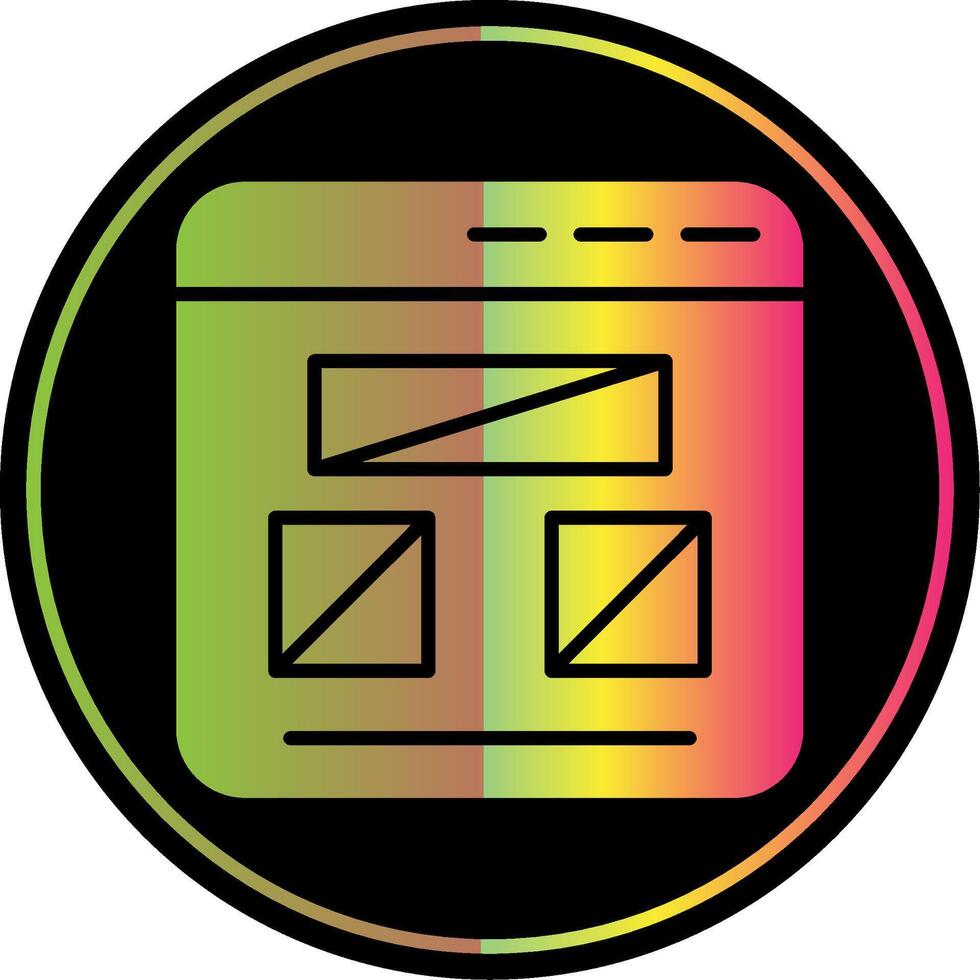 Wireframe Glyph Due Color Icon Design vector