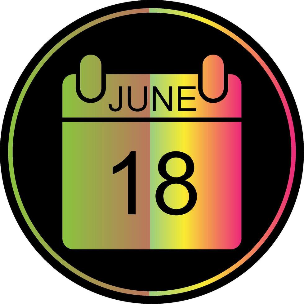 June Glyph Due Color Icon Design vector