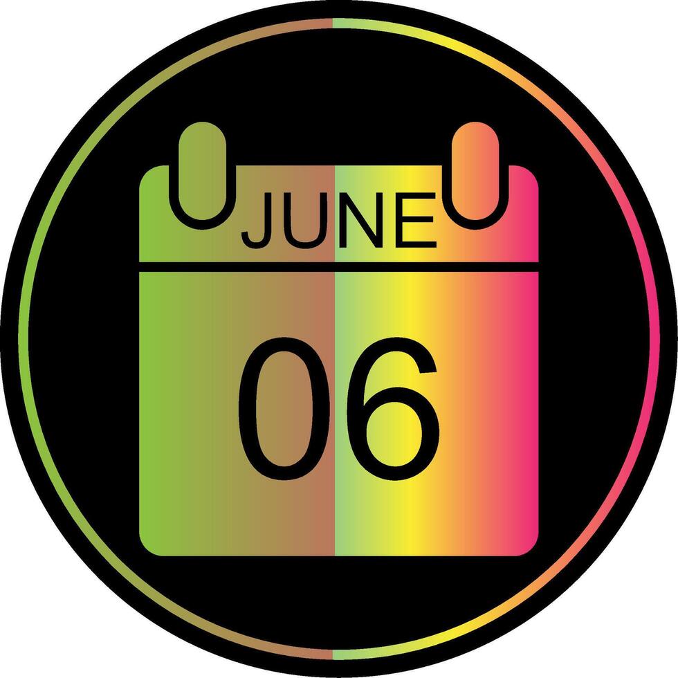 June Glyph Due Color Icon Design vector