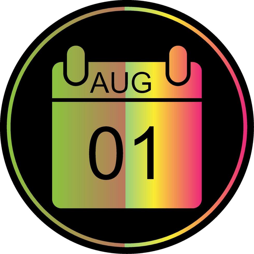 August Glyph Due Color Icon Design vector