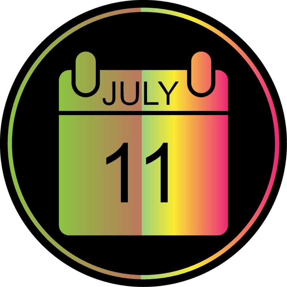 July Glyph Due Color Icon Design vector