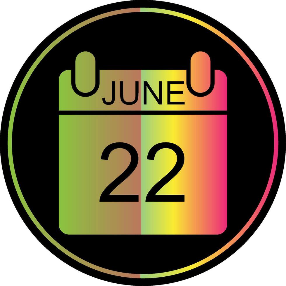 June Glyph Due Color Icon Design vector