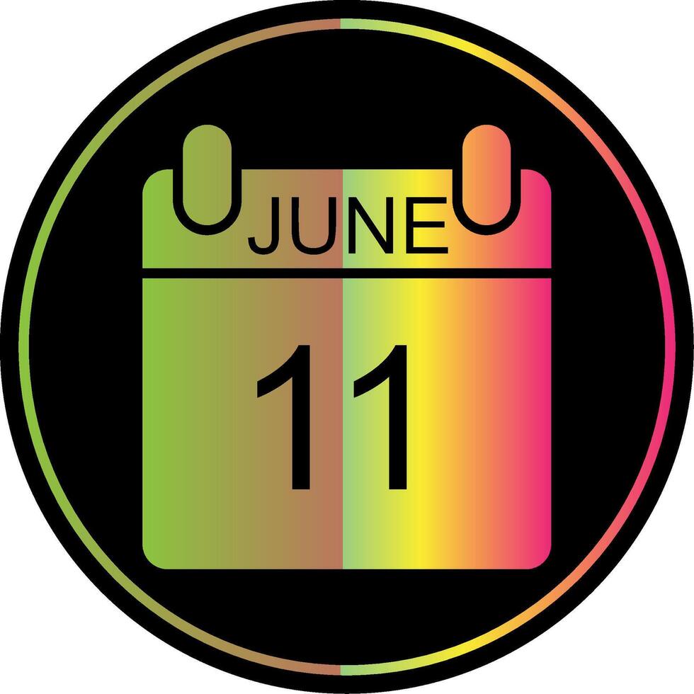 June Glyph Due Color Icon Design vector